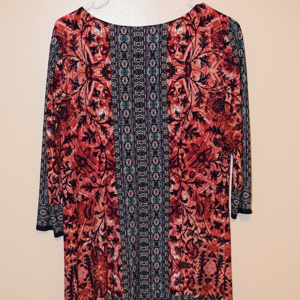London Times Classy Shift Midi Dress Business Casual Formal Career Wear - 8P - Picture 4 of 8